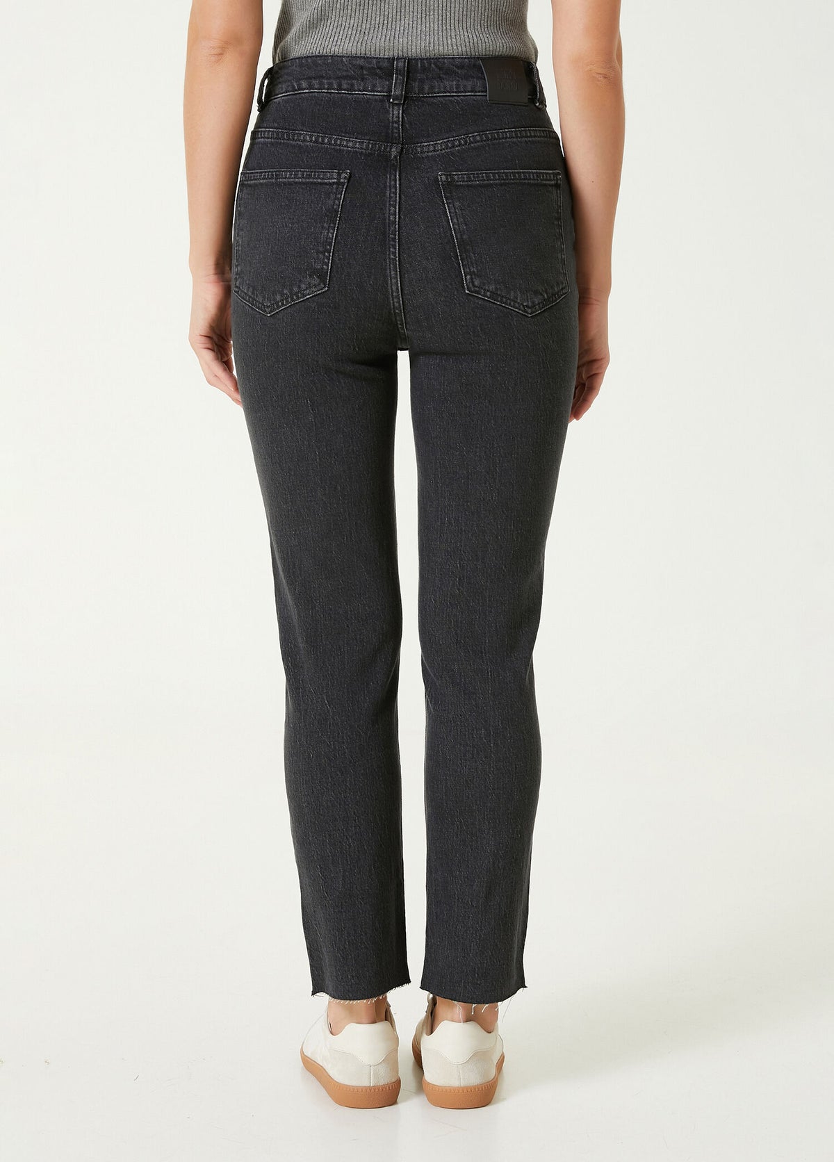 WOMEN'S ANTHRACITE DENIM TROUSERS