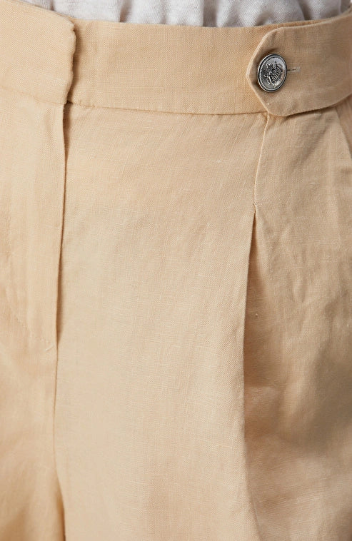 WOMEN'S Beige Linen Shorts