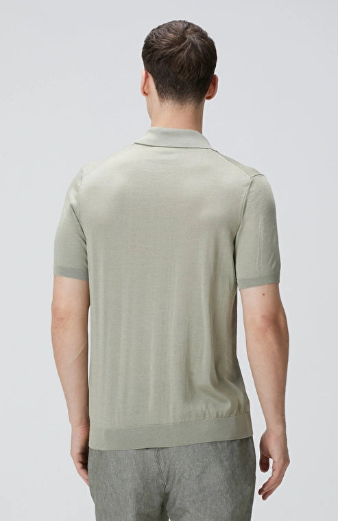 MEN'S  Khaki Silk Blend Knit Sweater