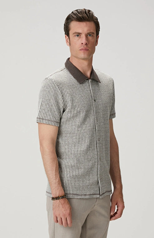MEN'S Brown Linen Blend Shirt