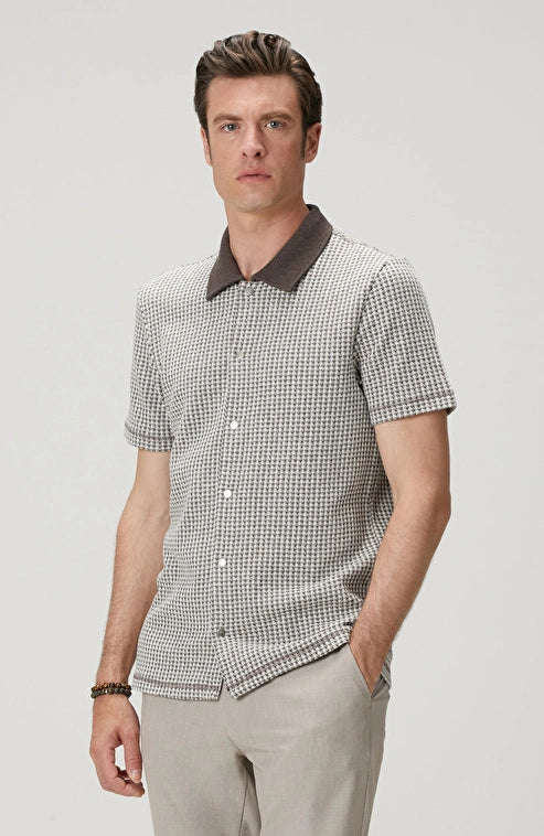 MEN'S Brown Linen Blend Shirt
