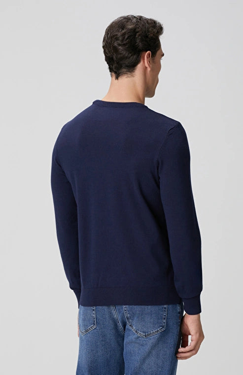 MEN'S Navy Blue Basic Knit Sweater