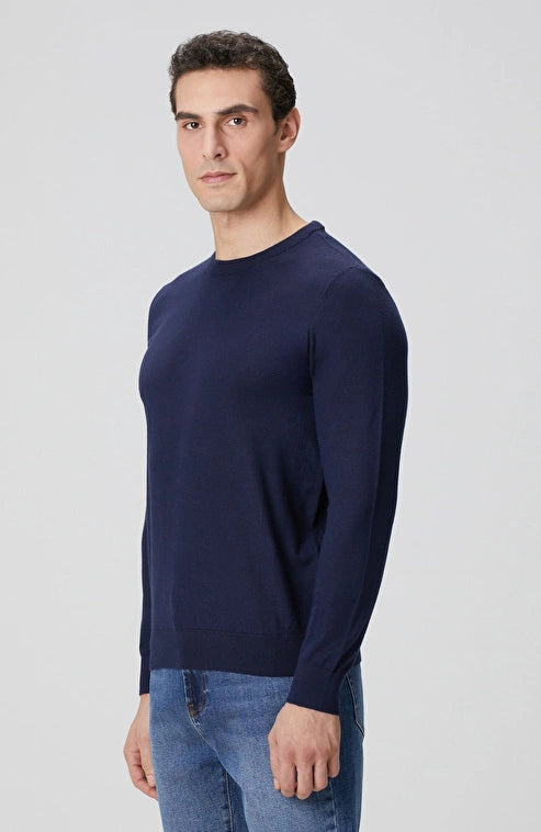 MEN'S Navy Blue Basic Knit Sweater