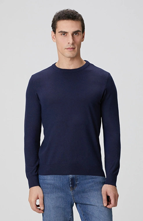 MEN'S Navy Blue Basic Knit Sweater