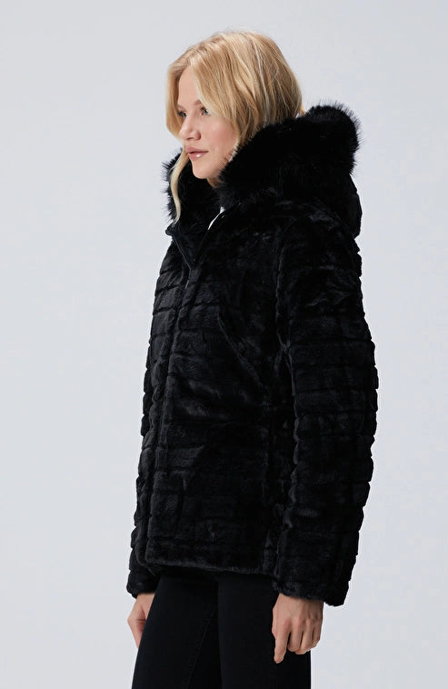 WOMEN'S Black Reversible Hooded Jacket