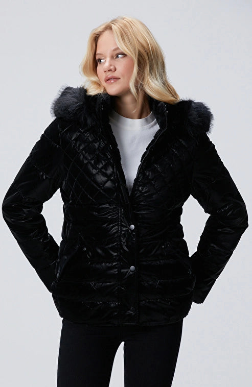 WOMEN'S Black Reversible Hooded Jacket