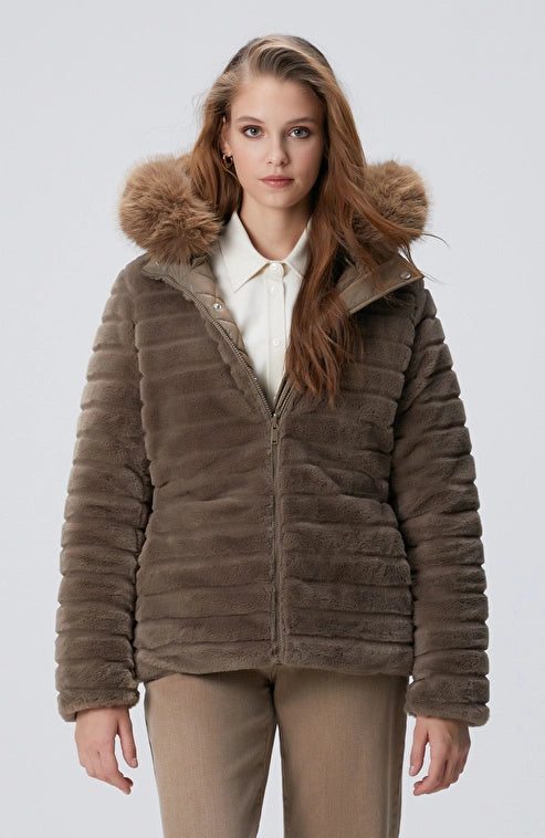 WOMEN'S Dark Beige Double-Sided Coat