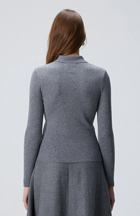 WOMEN'S Gray Melange Sweater