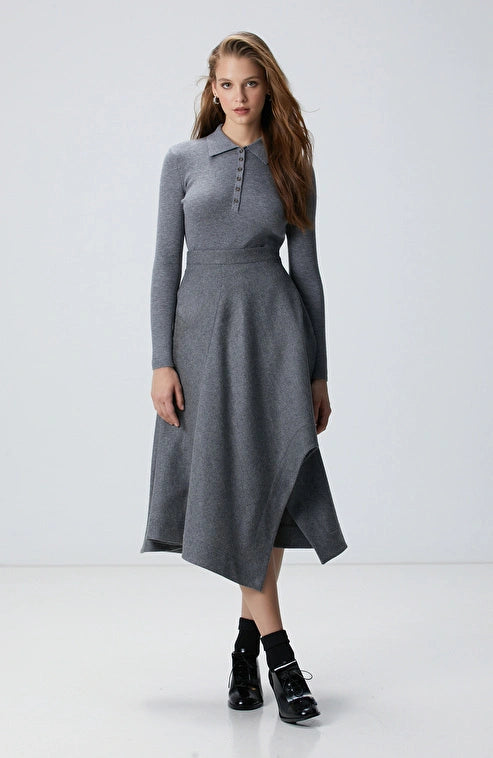 WOMEN'S Gray Melange Sweater