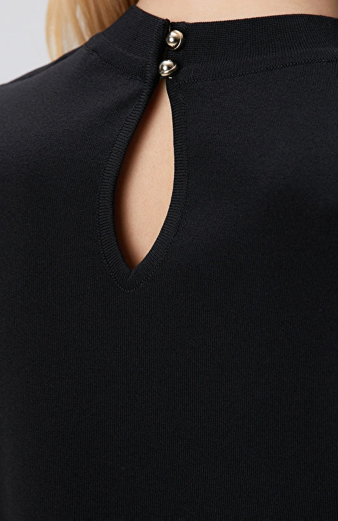 WOMEN'S Black Sleeveless Basic Knit Sweater