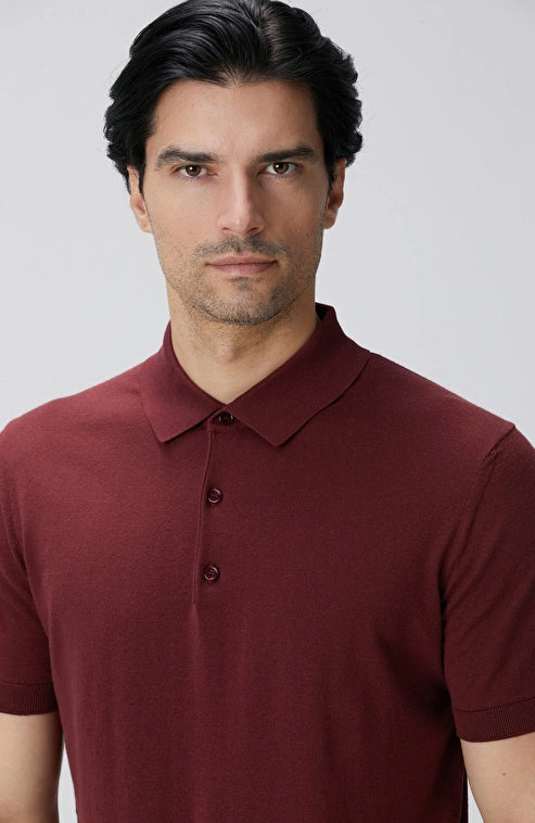 MEN'S Burgundy Basic Knit Sweater