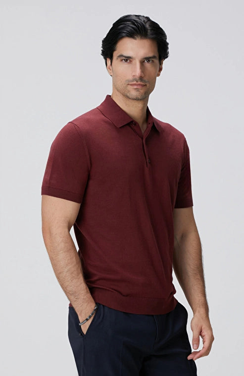 MEN'S Burgundy Basic Knit Sweater