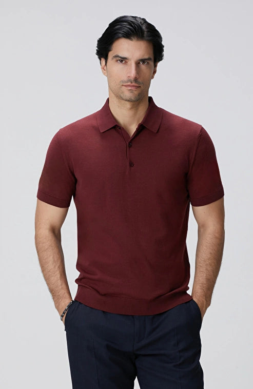 MEN'S Burgundy Basic Knit Sweater