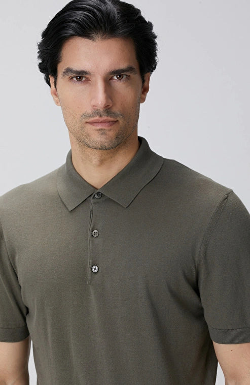 MEN'S Khaki Basic Knit Sweater