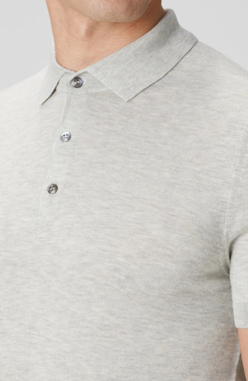 MEN'S Gray Melange Polo Neck Knitwear Sweater