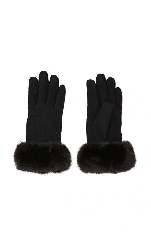 WOMEN'S Black  Wool Blend Gloves