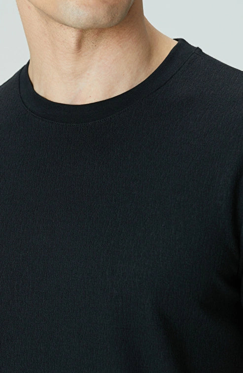 MEN'S Black Crew Neck Jacquard T-shirt