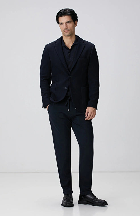 MEN'S Navy Blue Knitted Trousers