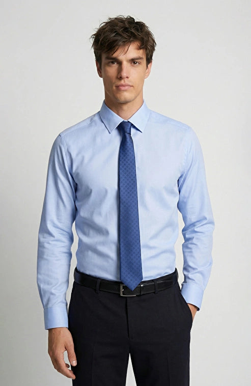 MEN'S Non-Iron Blue Shirt Oxford Shirt