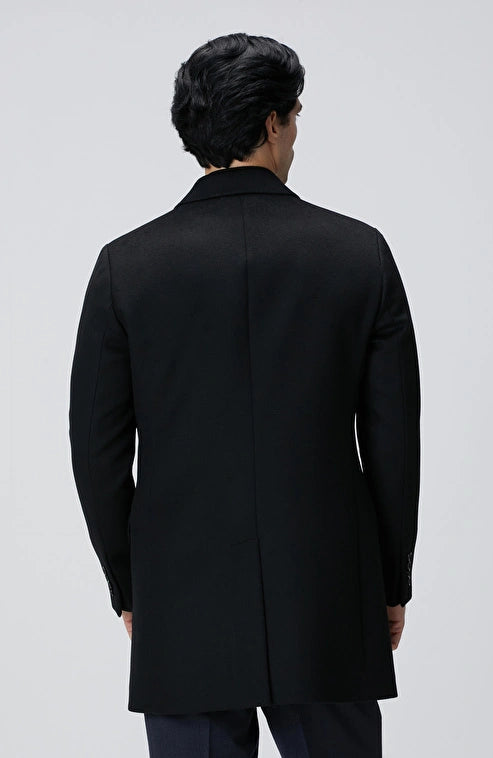 MEN'S Black Cashmere Blend Coat