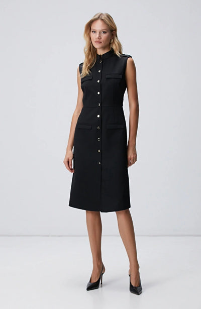 WOMEN'S Black Wool Blend Dress