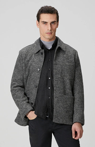 MEN'S Grey Melange Wool Knitted Jacket