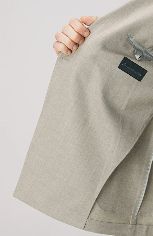 MEN'S Beige Wool Blend Double-Breasted Suit
