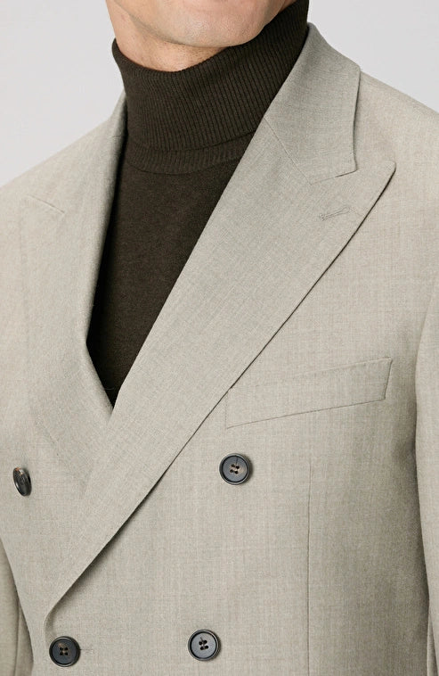 MEN'S Beige Wool Blend Double-Breasted Suit