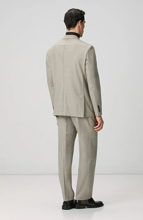 MEN'S Beige Wool Blend Double-Breasted Suit