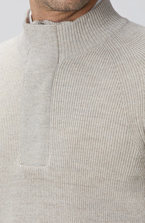 MEN'S Beige Melange Wool Blend Sweater
