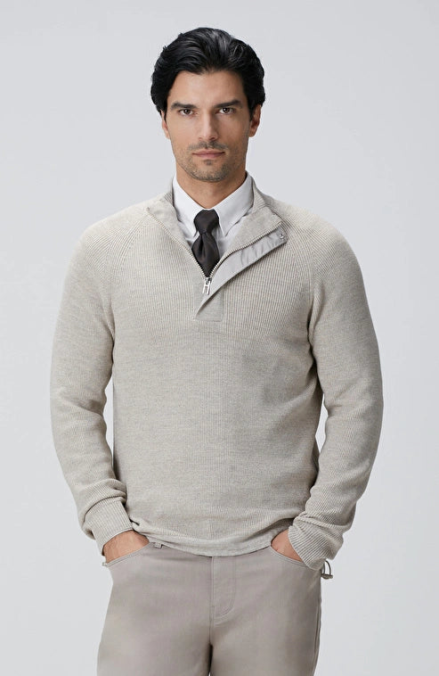 MEN'S Beige Melange Wool Blend Sweater