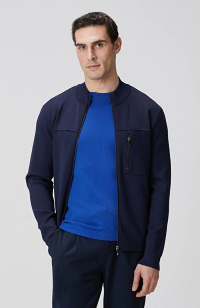 MEN'S Navy Blue Knitted Jacket