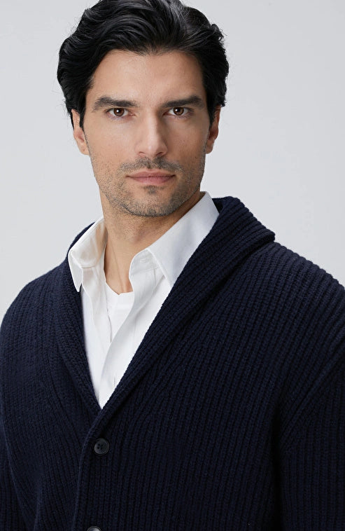 MEN'S Navy Blue Selanik Knitted Sweater Cardigan