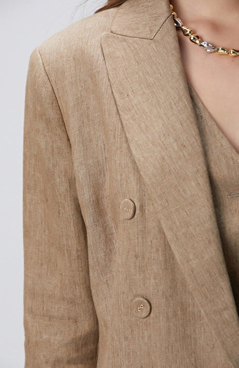 WOMEN'S Mink Melange Linen Blend Jacket