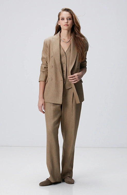 WOMEN'S Mink Melange Linen Blend Jacket