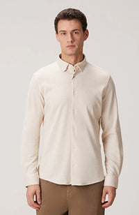 MEN'S Beige Wool Blend Knitted Shirt