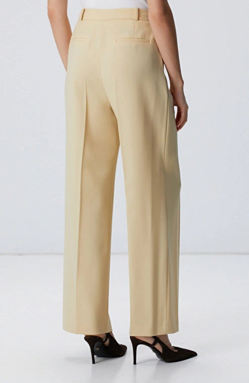 WOMEN'S Yellow Wool Blend Trousers