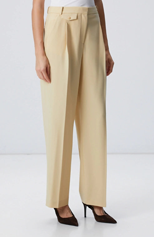 WOMEN'S Yellow Wool Blend Trousers