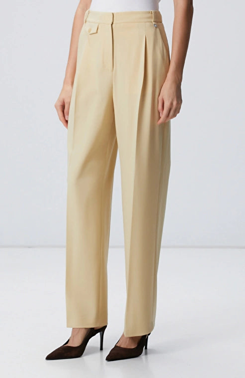 WOMEN'S Yellow Wool Blend Trousers