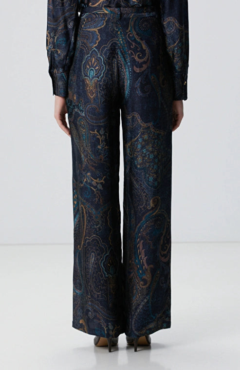 WOMEN'S Petrol Patterned Trousers
