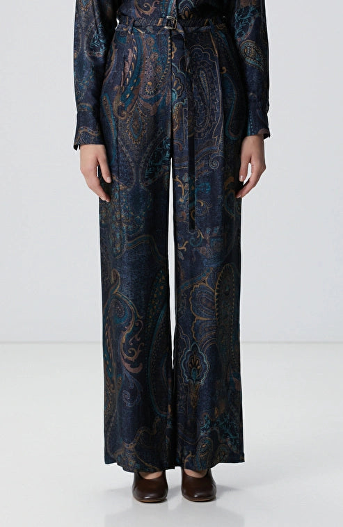 WOMEN'S Petrol Patterned Trousers