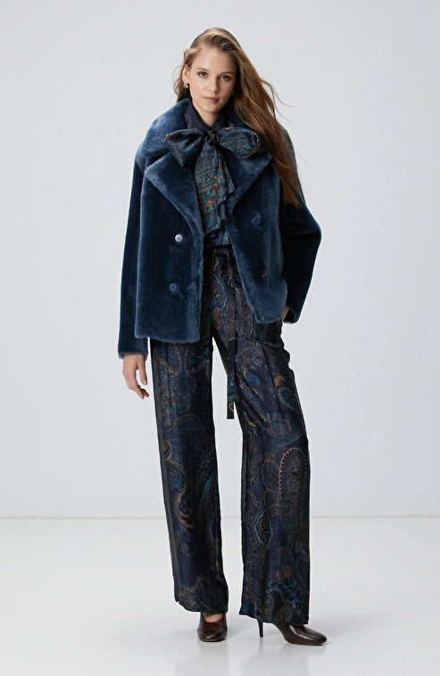 WOMEN'S Petrol Patterned Trousers