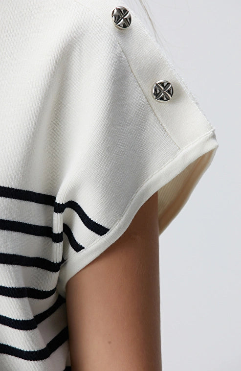WOMEN'S White Striped Sweater