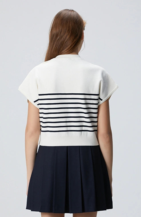 WOMEN'S White Striped Sweater