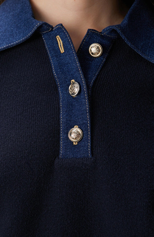 WOMEN'S Navy Blue Knit Sweater