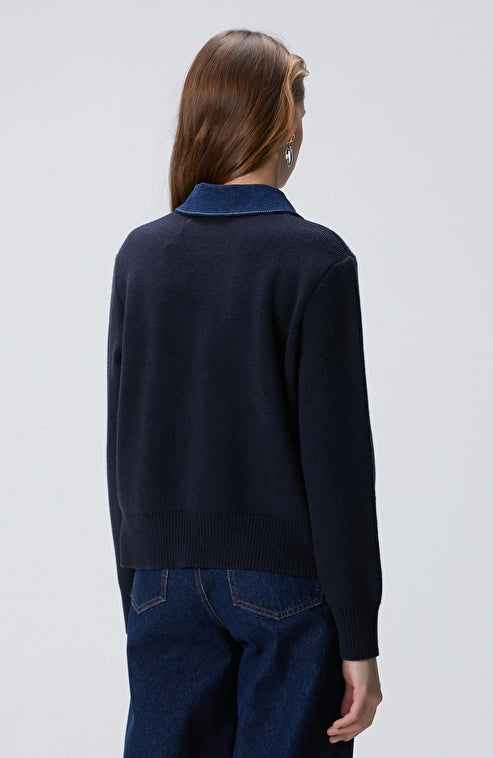 WOMEN'S Navy Blue Knit Sweater