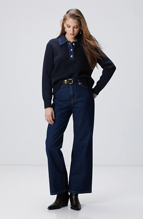 WOMEN'S Navy Blue Knit Sweater