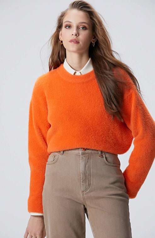 WOMEN'S Orange Knitted Sweater