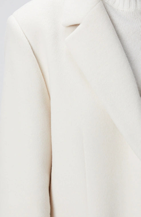 WOMEN'S White Wool Blend Coat