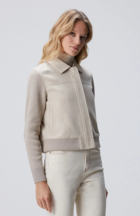 WOMEN'S Light Beige Wool Blend Coat